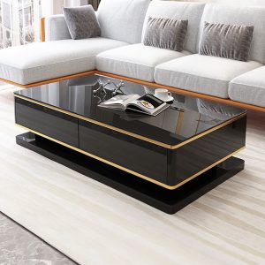 Bàn trà chữ nhật mặt kính BT17