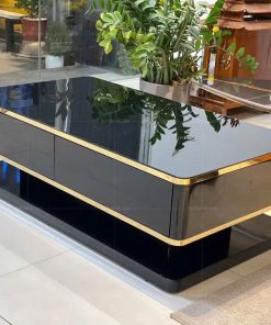 Bàn trà chữ nhật mặt kính BT17