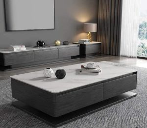 Bàn trà chữ nhật mặt đá Ceramic BT32