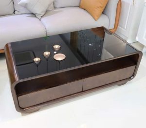 Bàn trà chữ nhật mặt kính BT28