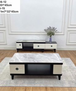 Bàn trà chữ nhật nhập khẩu mặt đá Ceramic KT 60x1m2 BN29