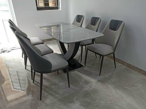 Bộ bàn ăn mặt đá Ceramic nhập khẩu 6 ghế BA23