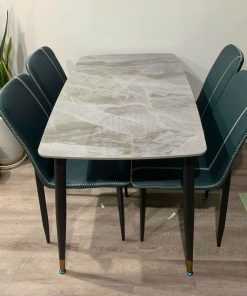 Bộ bàn ăn chân côn 4 ghế BA18 ghế xanh lá cây