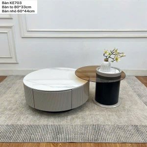 Bàn trà cặp tròn nhập khẩu BN24