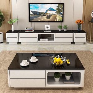 Bàn trà chữ nhật mặt kính BT15
