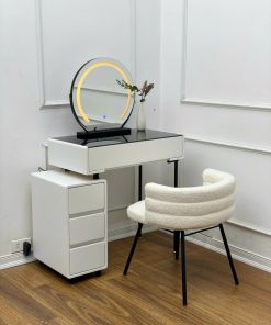 Bộ bàn phấn nhập khẩu KT 70 mặt kính BP24 trắng