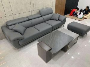 Sofa chữ I bọc da SF31 ghi